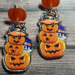 Halloween Pumpkin Stack Earrings